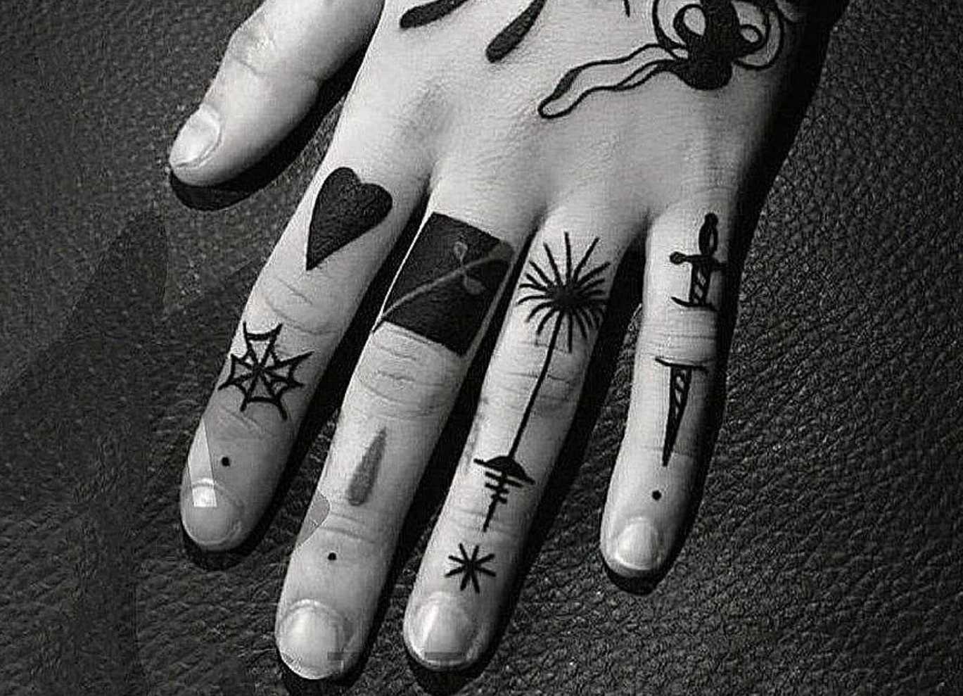 Tattoo ideas for fingers, Knuckle, Palm