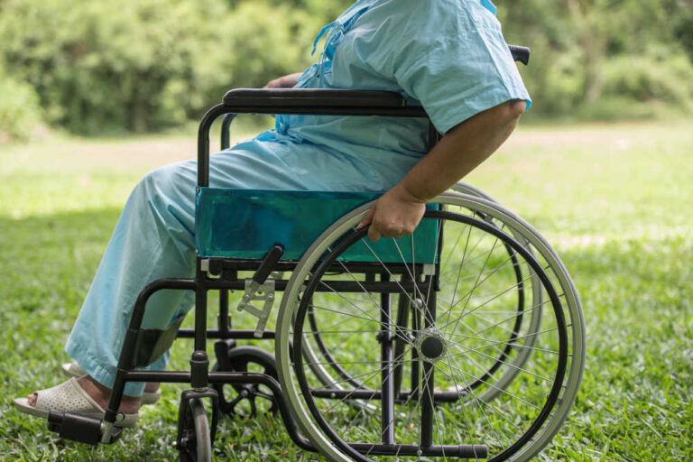 A photo of a disabled person